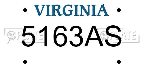 5163AS Virginia License Plate
