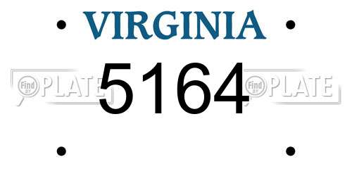 5164 Virginia License Plate
