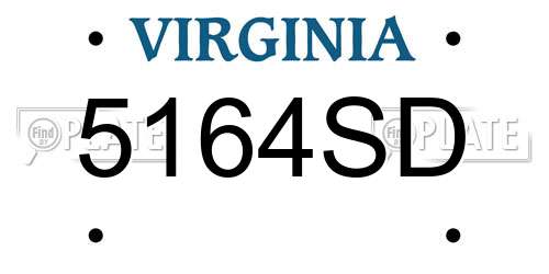5164SD Virginia License Plate