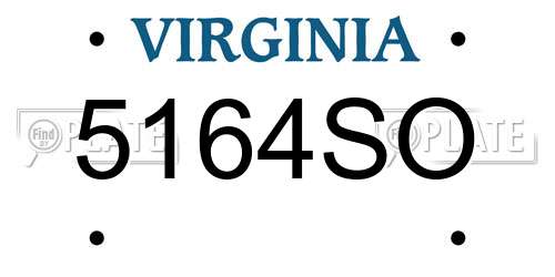 5164SO Virginia License Plate