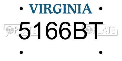 5166BT Virginia License Plate