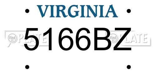 5166BZ Virginia License Plate