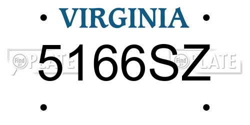 5166SZ Virginia License Plate