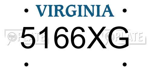 5166XG Virginia License Plate