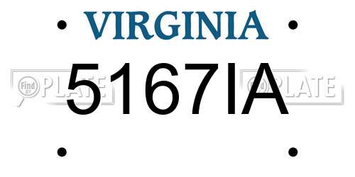 5167IA Virginia License Plate
