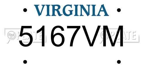 5167VM Virginia License Plate