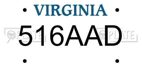 516AAD Virginia License Plate