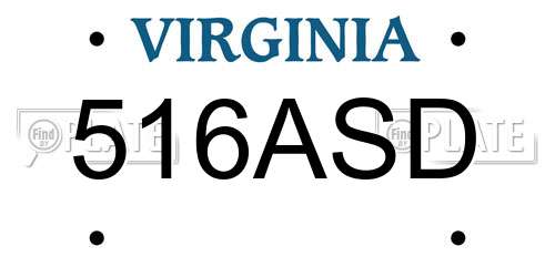 516ASD Virginia License Plate