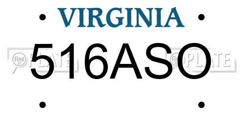 516ASO Virginia License Plate