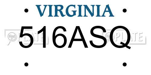 516ASQ Virginia License Plate