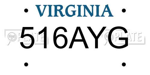 516AYG Virginia License Plate