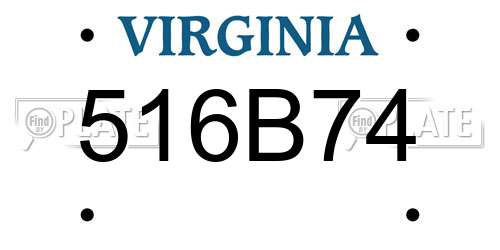 516B74 Virginia License Plate