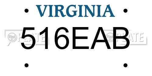 516EAB Virginia License Plate