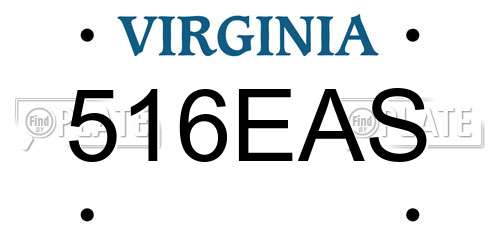 516EAS Virginia License Plate