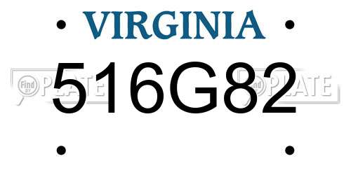 516G82 Virginia License Plate