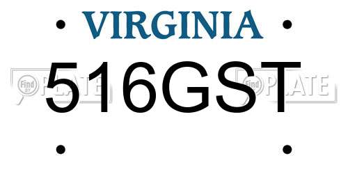 516GST Virginia License Plate
