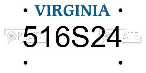 516S24 Virginia License Plate
