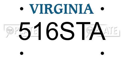 516STA Virginia License Plate