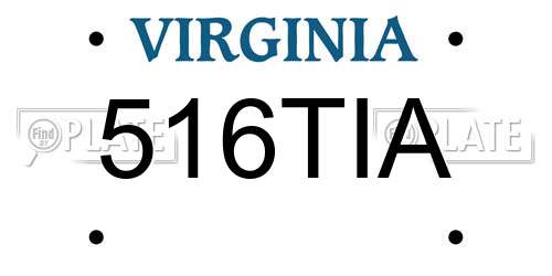 516TIA Virginia License Plate