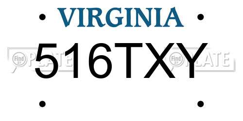 516TXY Virginia License Plate