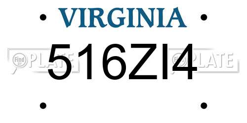 516ZI4 Virginia License Plate
