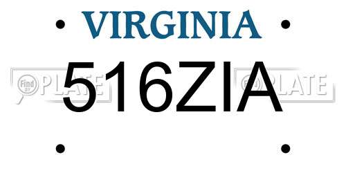 516ZIA Virginia License Plate
