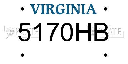 5170HB Virginia License Plate