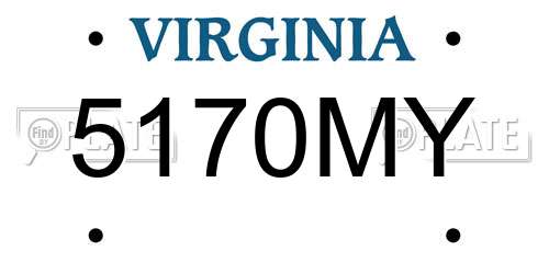 5170MY Virginia License Plate