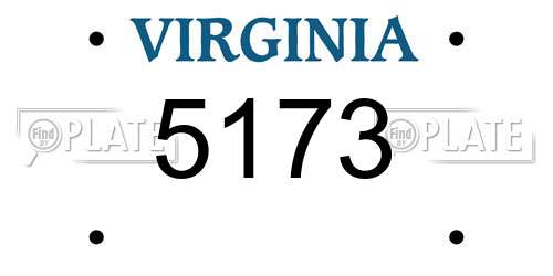 5173 Virginia License Plate