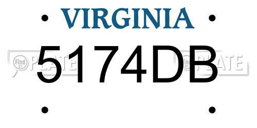 5174DB Virginia License Plate