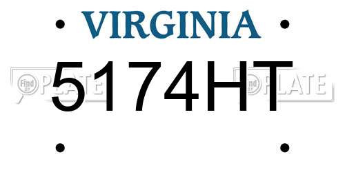 5174HT Virginia License Plate