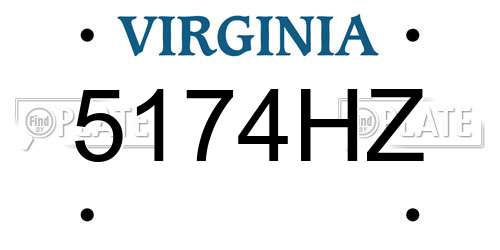 5174HZ Virginia License Plate