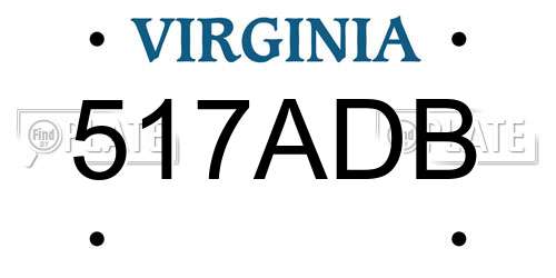 517ADB Virginia License Plate