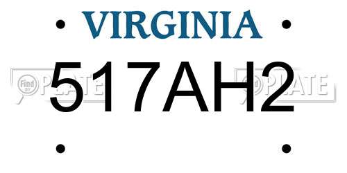 517AH2 Virginia License Plate