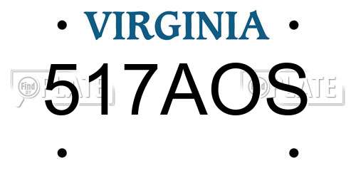517AOS Virginia License Plate