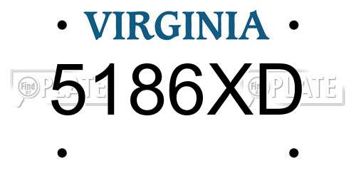 5186XD Virginia License Plate