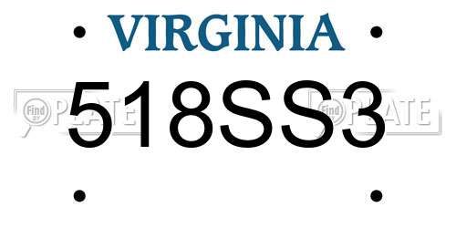 518SS3 Virginia License Plate