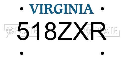 518ZXR Virginia License Plate