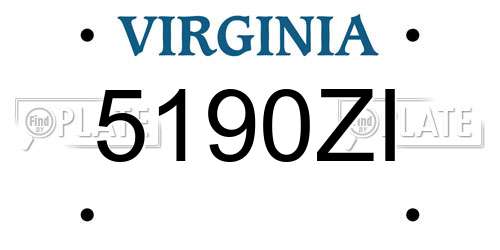 5190ZI Virginia License Plate