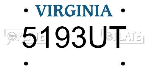 5193UT Virginia License Plate