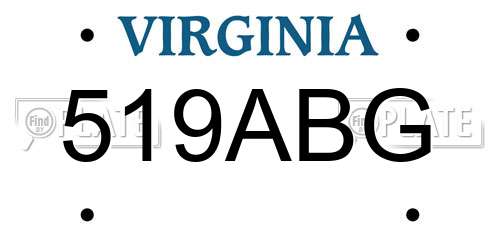 519ABG Virginia License Plate