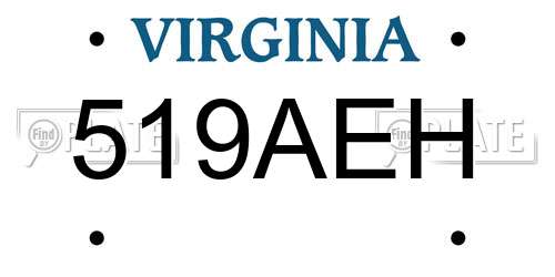 519AEH Virginia License Plate