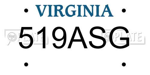 519ASG Virginia License Plate