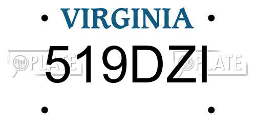 519DZI Virginia License Plate