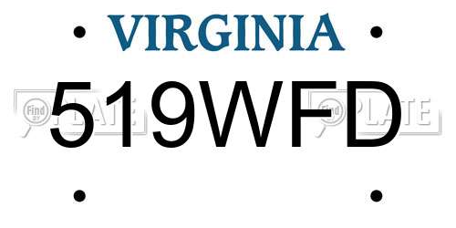 519WFD Virginia License Plate