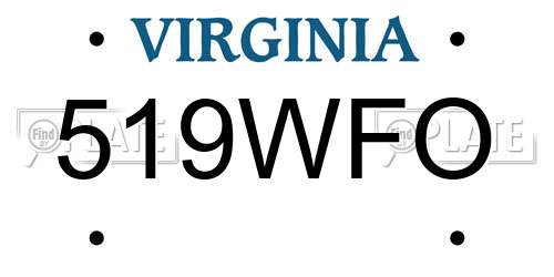 519WFO Virginia License Plate