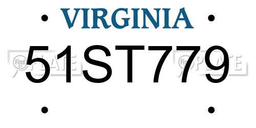 51ST779 Virginia License Plate