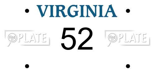 52 Virginia License Plate