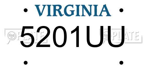 5201UU Virginia License Plate