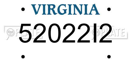 52022I2 Virginia License Plate